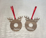 Personalised Chocolate Nose Reindeer Decoration